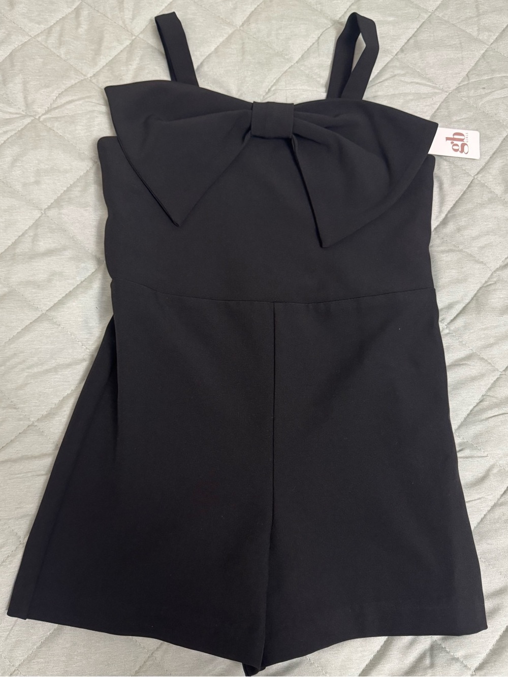 Girls' Black Bow-Front Formal Dress Romper - Kids Dresses